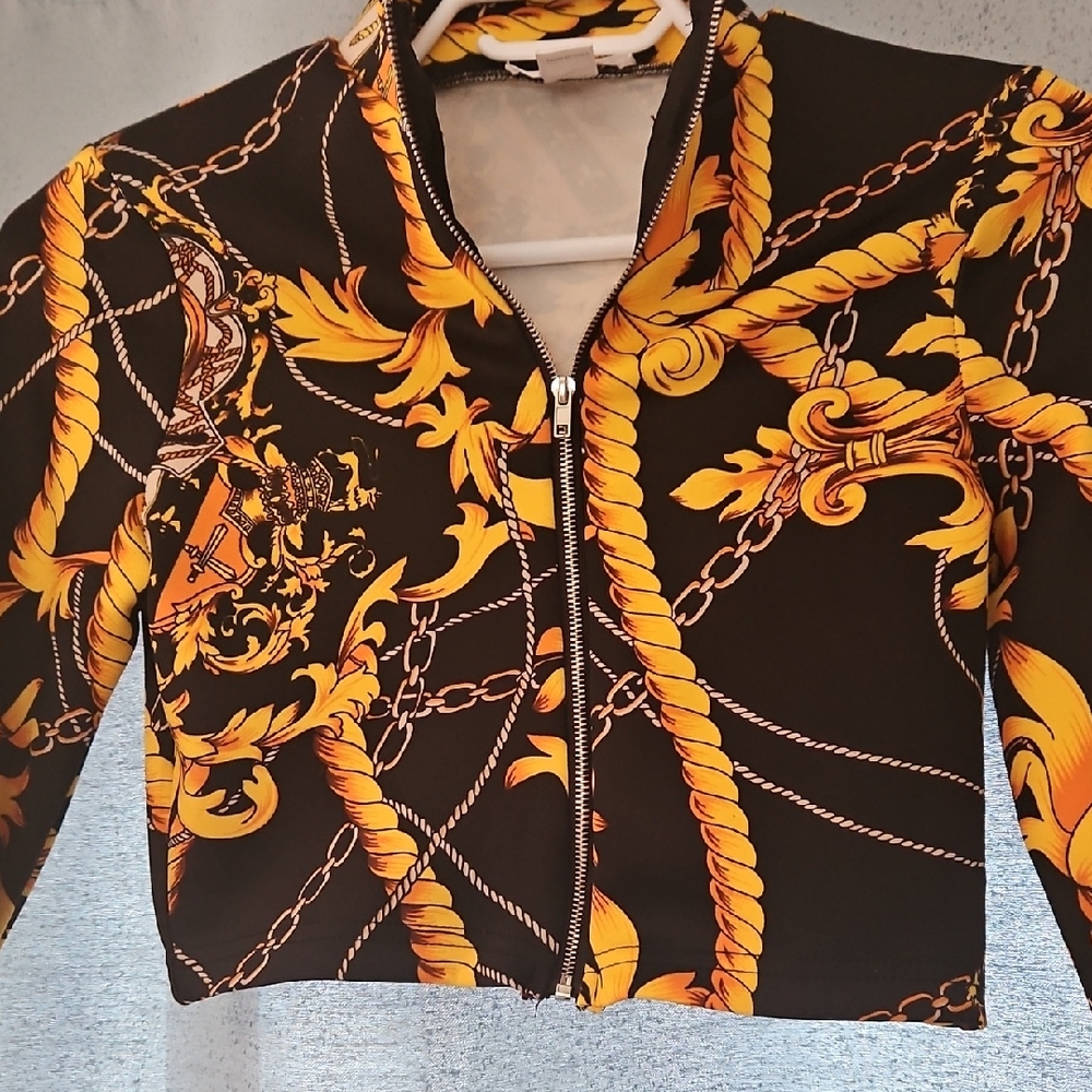 Revamped Black and Gold Rope Pattern‎ Blazer